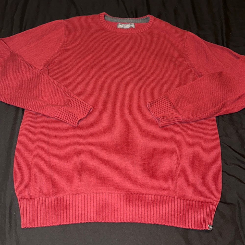 Eddie Bauer Maroon Crew Neck Sweater Size XL Tall